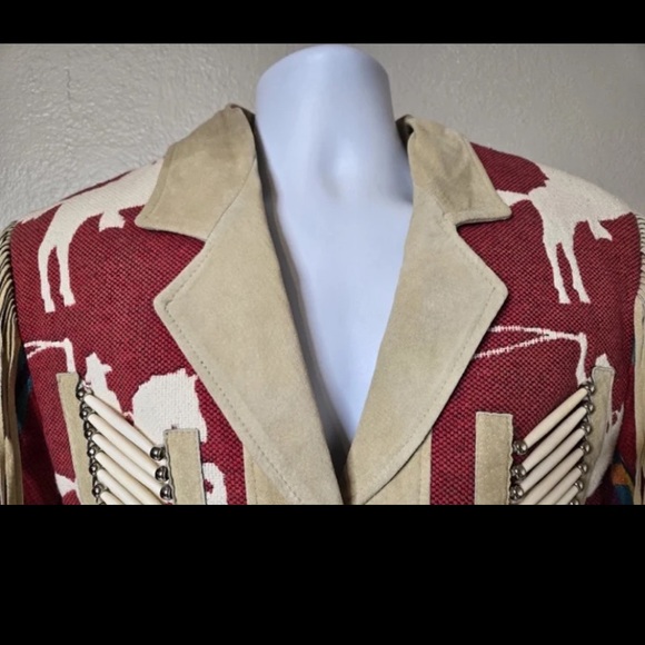 Vintage Pioneer Wear Womans Fringe Jacket Western Multicolored Adult Size Large - Picture 6 of 12